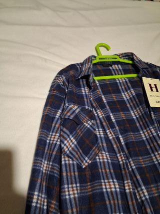 Camisa de franela a cuadros para hombre