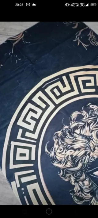 Telo Bagno Microfibra Medusa Nero Oro