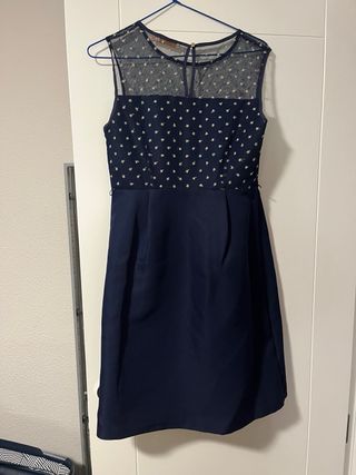 Vestido fiesta corto azul Tintoreto estrellas