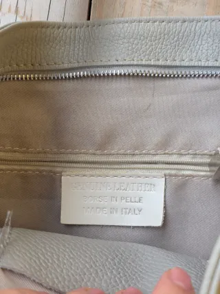 Borsa vera pelle grigia