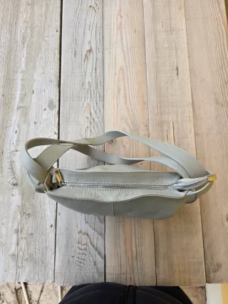 Borsa vera pelle grigia