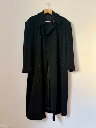 Abrigo de lana azul marino