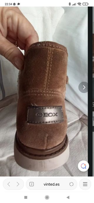 Botas Geox niña piel marrón ,