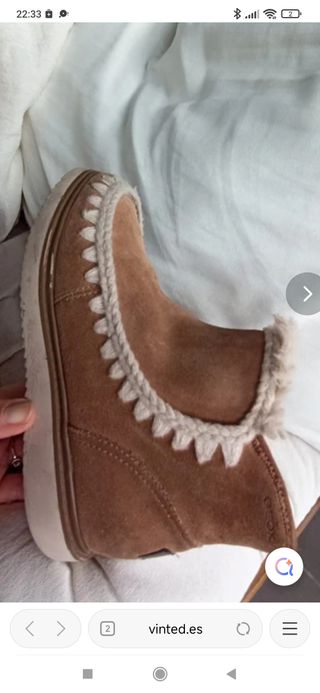 Botas Geox niña piel marrón ,