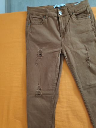 Vaqueros Skinny Rotos Pop Sugar Marrones