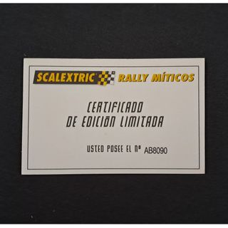 Certificado Subaru Impreza Scalextric Altaya
