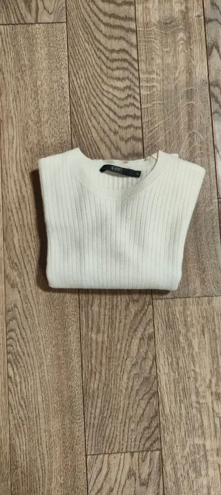 Maglione a girocollo bianco panna Seventy