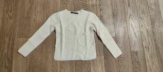 Maglione a girocollo bianco panna Seventy