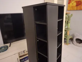 Estantería / Torre Giratoria CDs Madera Negra