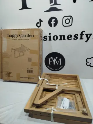 Tavolo da balcone pieghevole Sumba in legno