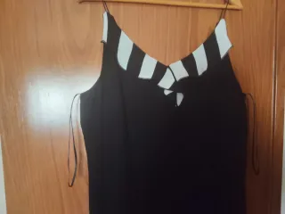 Vestido largo negro y blanco