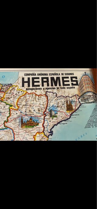 Mapa antiguo España Hermes años 70