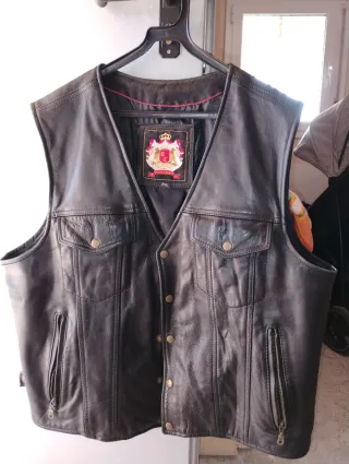 Chaleco de cuero para motorista Talla XXL