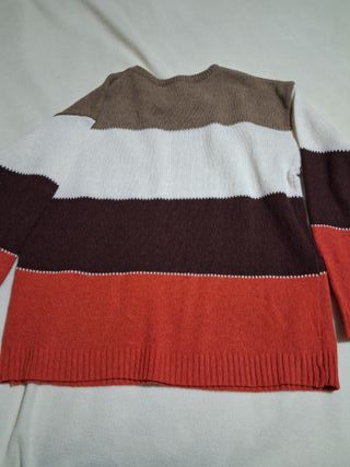 Jersey de rayas marrones y naranjas