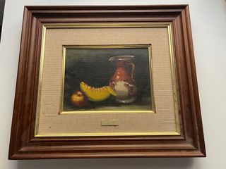 Cuadro Bodegón Clásico con Fruta y Jarra