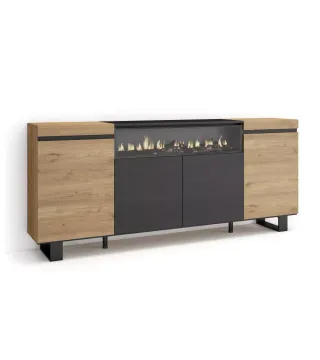 Aparador Salón con Chimenea Eléctrica
