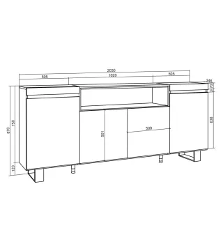 Aparador Salón con Chimenea Eléctrica