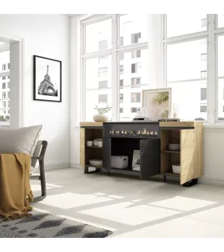 Aparador Salón con Chimenea Eléctrica