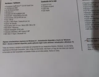 Tablet Intel Windows 10 Blanca