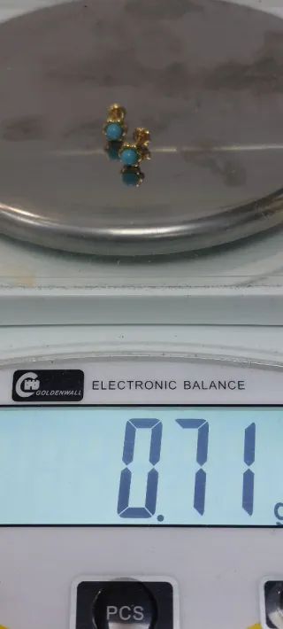 Pendientes bebé/niño flor oro y turquesa