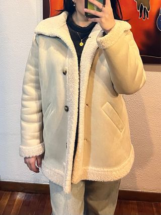 Abrigo doble faz Mango Beige