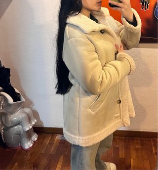 Abrigo doble faz Mango Beige
