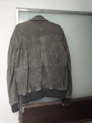 Chaqueta Zara Piel gris Talla M