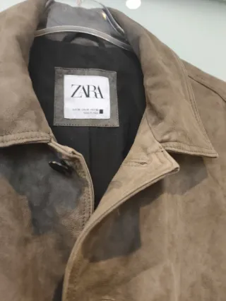 Chaqueta Zara Piel gris Talla M