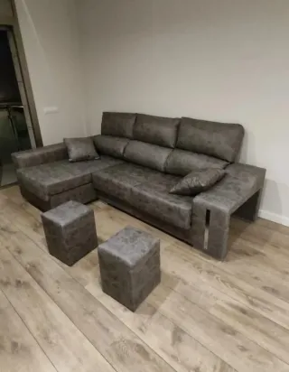 Sofá modular beige y gris