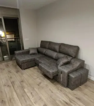 Sofá modular beige y gris