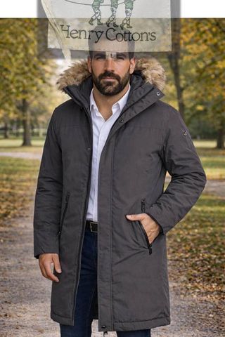 Anorak Henry Cotton Talla L Hombre Gris