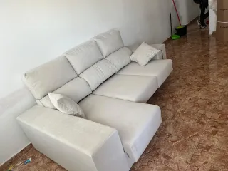 Sofá modular beige y gris