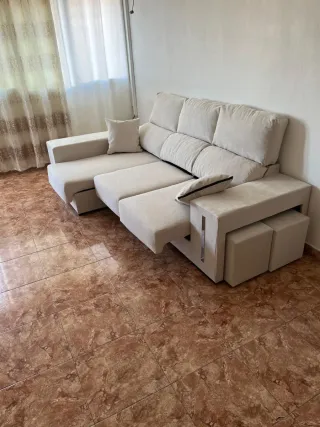 Sofá modular beige y gris