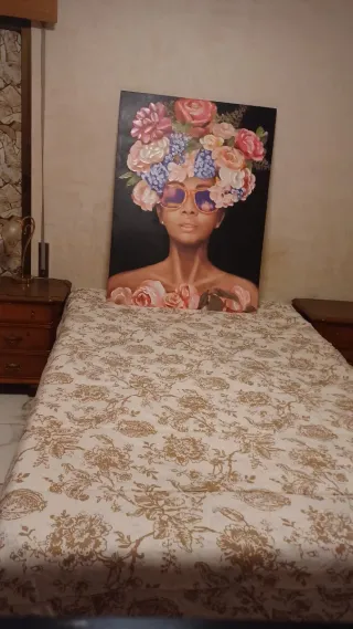 Cuadro Decoración Mujer Flores