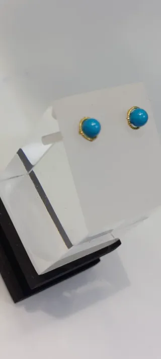 Pendientes Oro 18k Bebé Turquesa