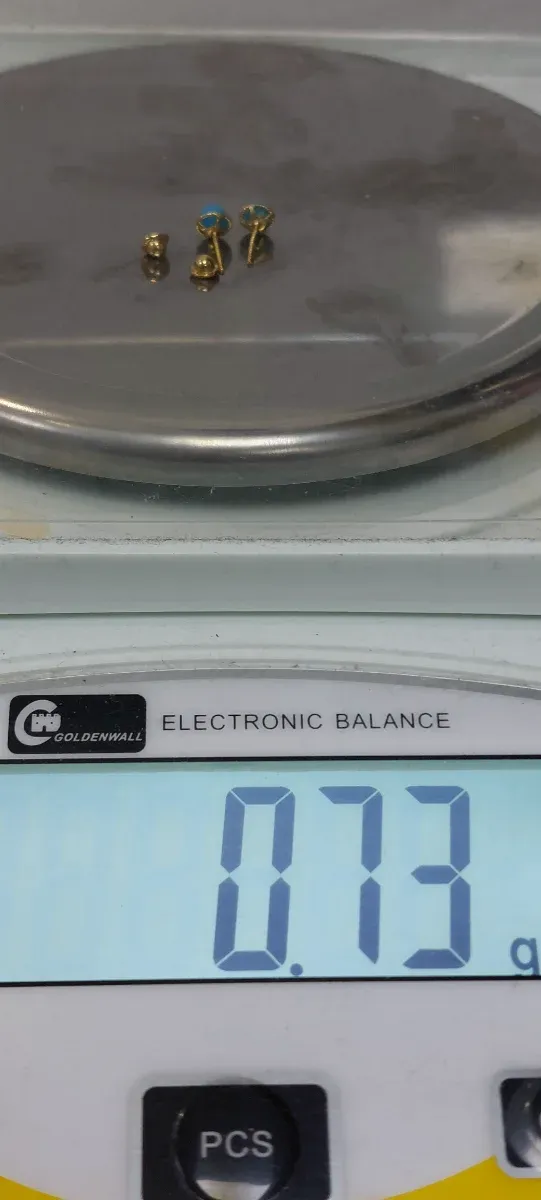 Pendientes Oro 18k Bebé Turquesa