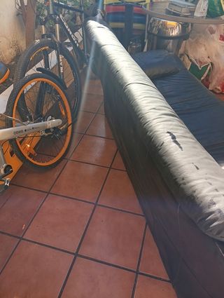 Sofá de 3 plazas en piel negro