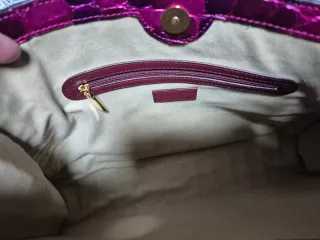 Bolso Barada Piel Cocodrilo Rosa Morado