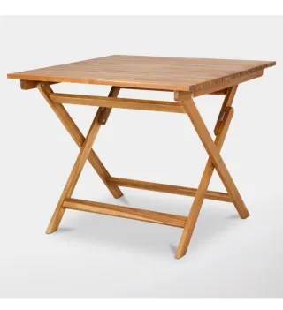 Mesa plegable madera exterior 90x90