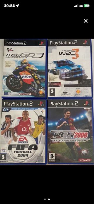 4 Juegos PlayStation 2: MotoGP 3, WRC 3, FIFA 2004