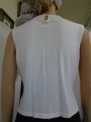 Blusa lentejuelas blanca y multicolor