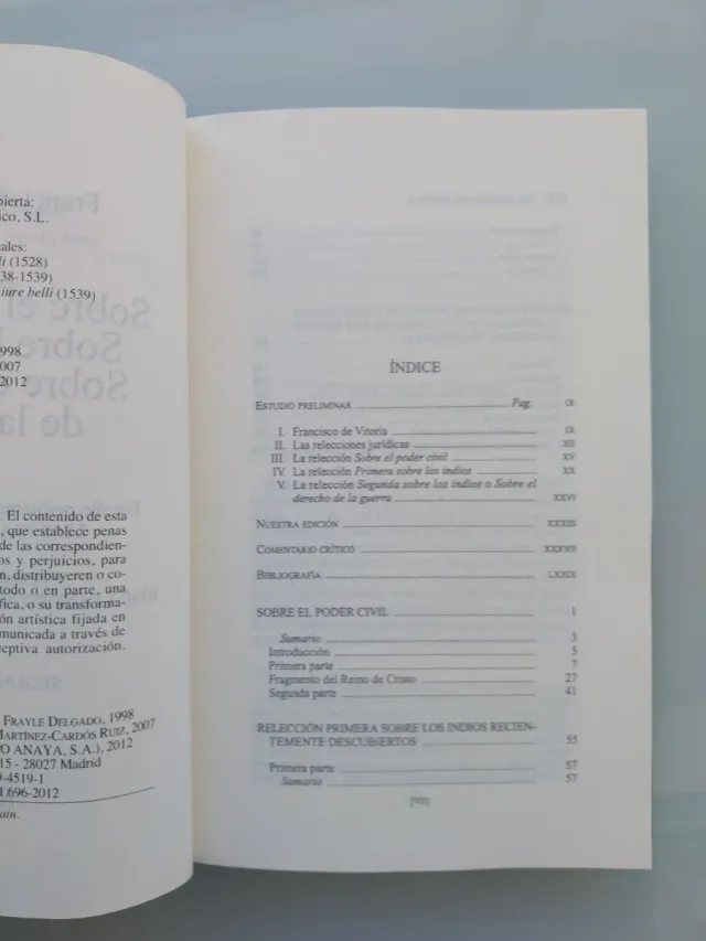 Sobre el poder civil / Sobre los indios / Sobre el