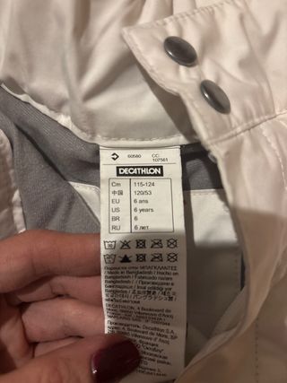 Pantalón esquí niña blanco T6