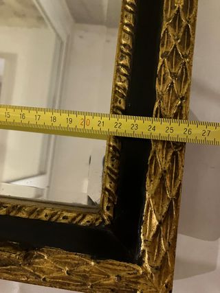 Espejo Antiguo Imperio Dorado y Negro