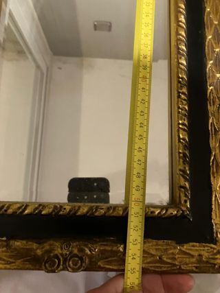 Espejo Antiguo Imperio Dorado y Negro