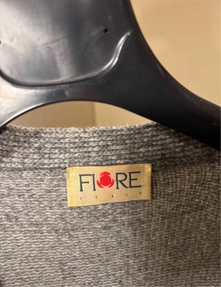 Cardigan Fiore Lana Grigio Taglia Unica