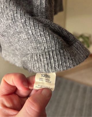 Cardigan Fiore Lana Grigio Taglia Unica