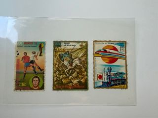 Lote 3 sellos antiguos Guinea Ecuatorial