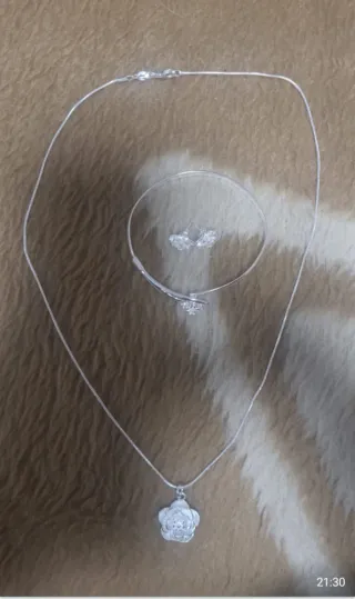 Conjunto Plata 925 modelo flor de Mujer