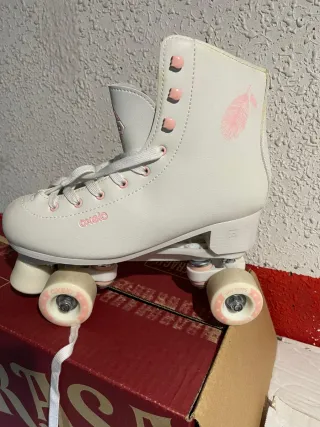 Patines Oxelo blancos con detalles rosas